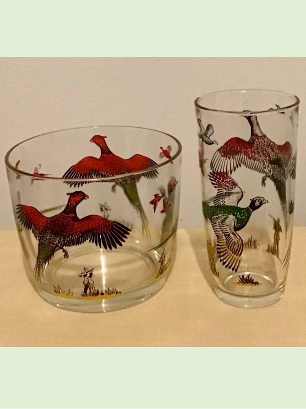 *SALE * Vintage 50s Mid-Century Pheasant Set